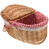 African Market Basket with Handles and Lid Wicker Woven Basket Rustic Storage Basket Bread Food Storage Basket Rattan 2024 New