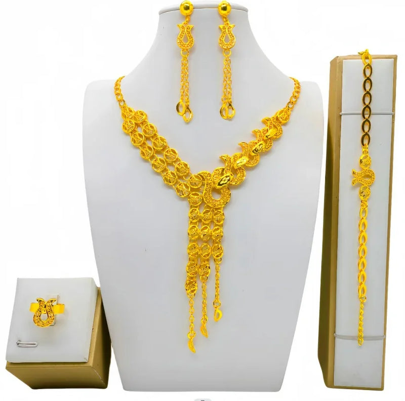 High Quality 24k Gold Plated Dubai Jewelry Set