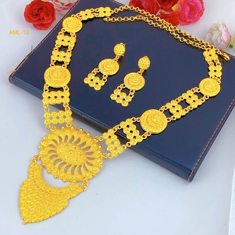 Women Nigeria African Dubai Wedding Earring Jewelry Set