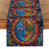 Sun Face Ethnic Pattern Table Runners Dresser Table Decor Farmhouse Dining Table Runner Holiday Party Decoration