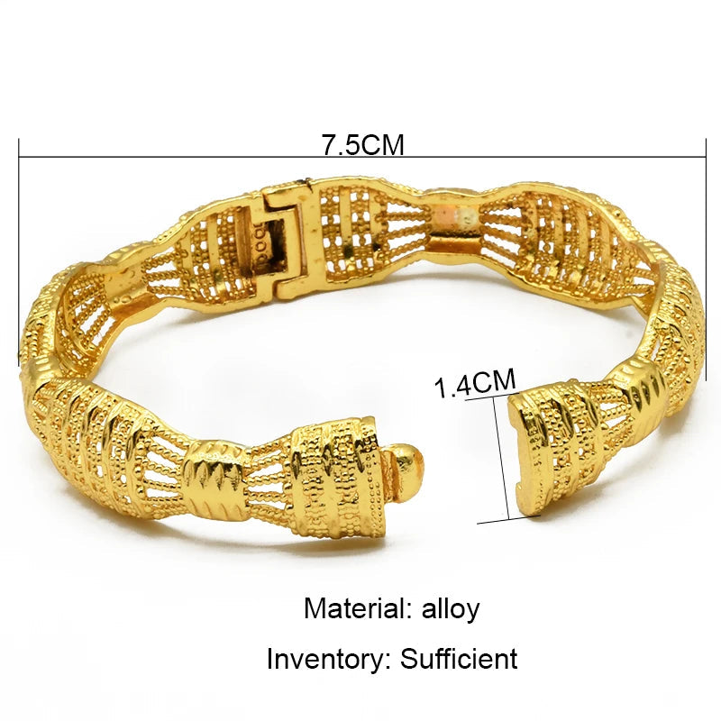 African Bangles 24K Gold Color Dubai Bracelet