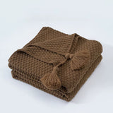 Nordic Wool Blanket Sofa Tassel Knitted Ball Super Warm