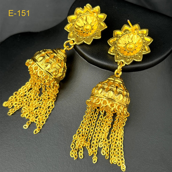 African 24k Gold Color Tassel Drop Earring