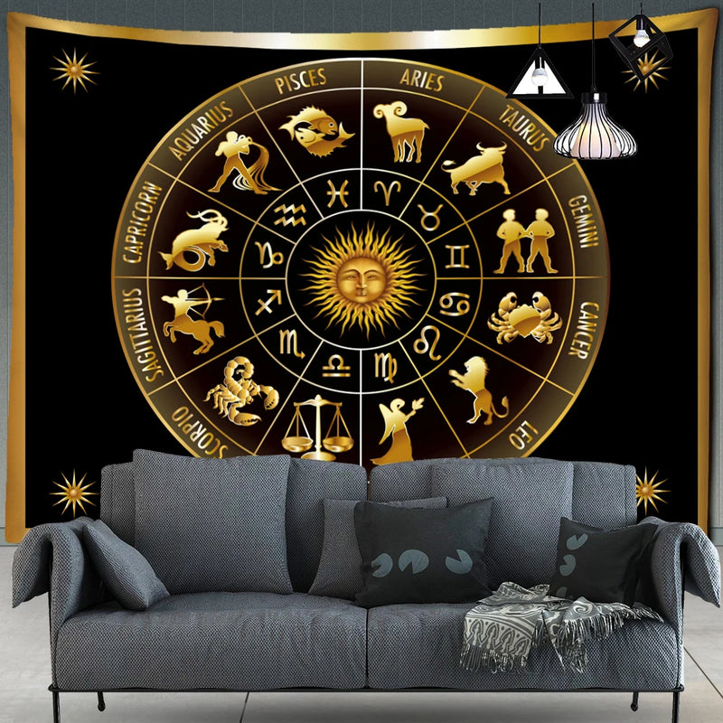 Mandala Tarot Tapestry Wall Hanging Zodiac