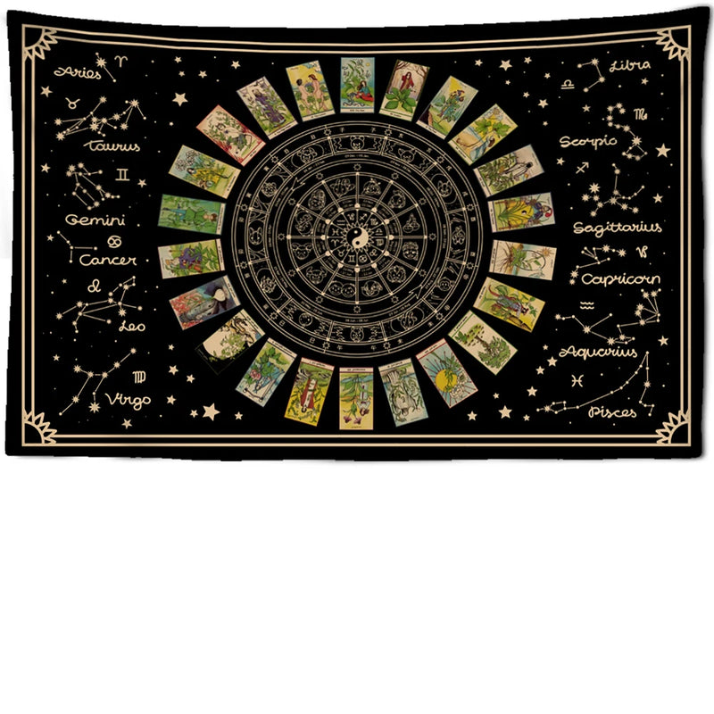 Mandala Tarot Tapestry Wall Hanging Zodiac