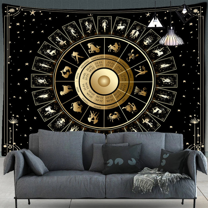 Mandala Tarot Tapestry Wall Hanging Zodiac