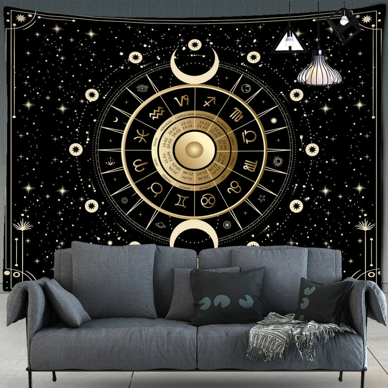 Mandala Tarot Tapestry Wall Hanging Zodiac