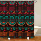 Ethnic Tribal Bohemian Geometric Bathroom Shower Curtain Set