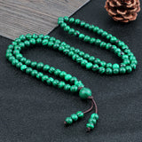 New Natural Green Malachite Stone Beaded Strech Prayer Bracelet