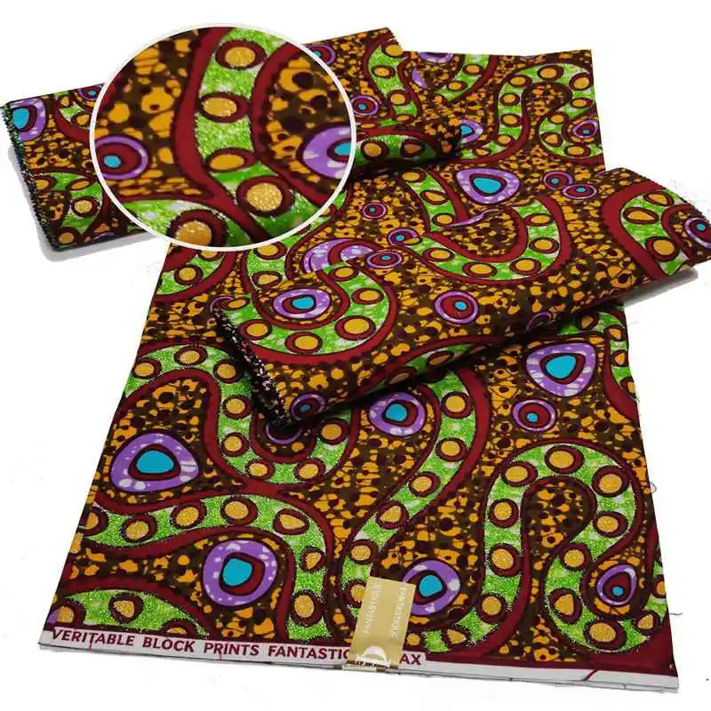 Newest African Glitter Glam Print Grand Wax