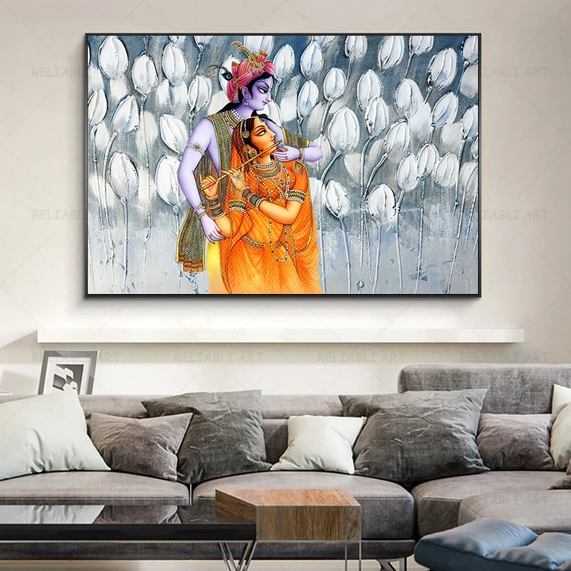 New Radha Krishna Canvas Painting Wall Art