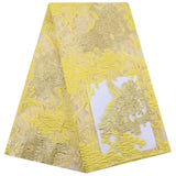 Satin Nigerian Brocade Gild Jacquard Lace Fabric