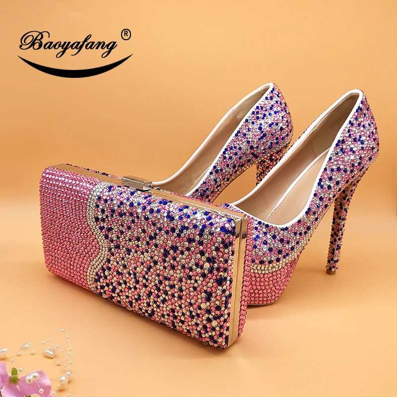 BaoYaFang Brand Bridal wedding shoes and purse