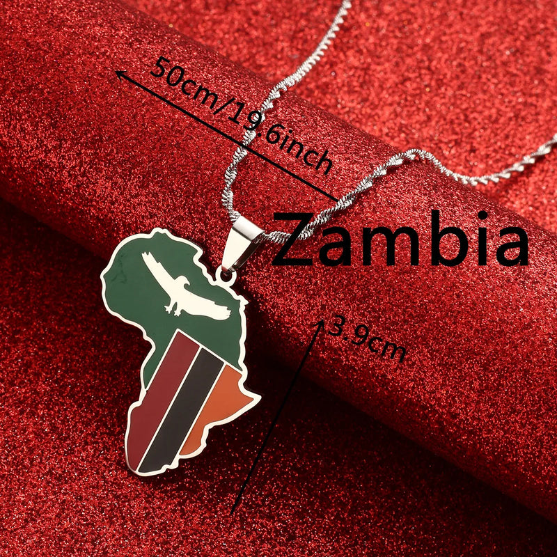 Africa Ghana Nigeria Congo Sudan Somalia Kenya Zambia Liberia Algeria Pendant Necklace