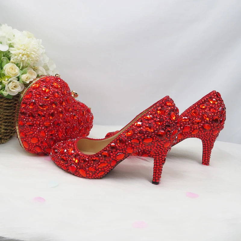 Women wedding shoes with matching bags