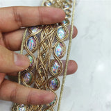 2.5/4.5 cm Width Colorful Sequins Gold thread Lace