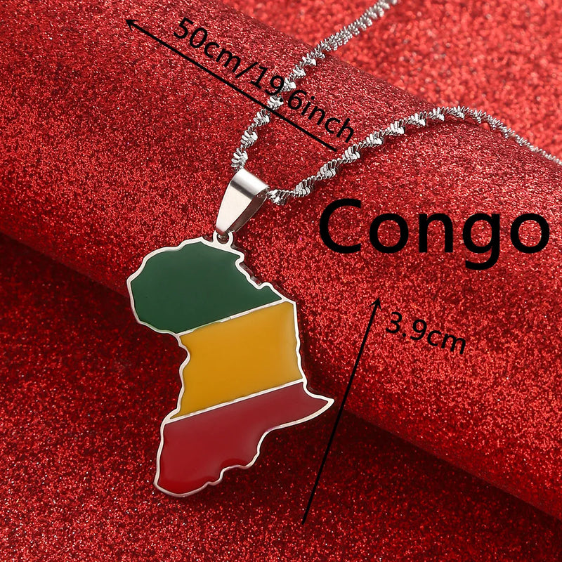 Africa Ghana Nigeria Congo Sudan Somalia Kenya Zambia Liberia Algeria Pendant Necklace