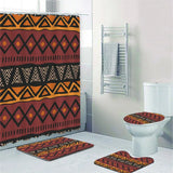 Ethnic Tribal Bohemian Geometric Bathroom Shower Curtain Set