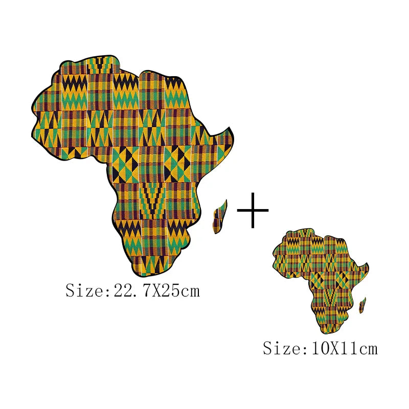 African Map Patches On Clothing