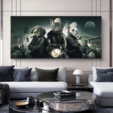 Modern Smoking Glasses Hip Hop Monkey Canvas Painting Large Poster