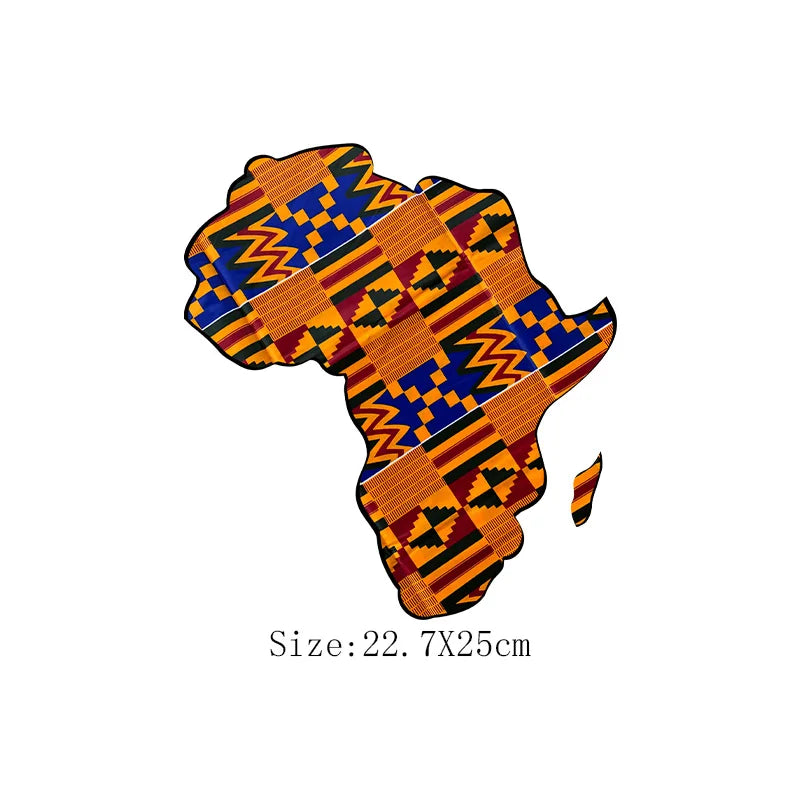 African Map Patches On Clothing