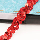 5Meter S Shape Gold Red Sequin Lace