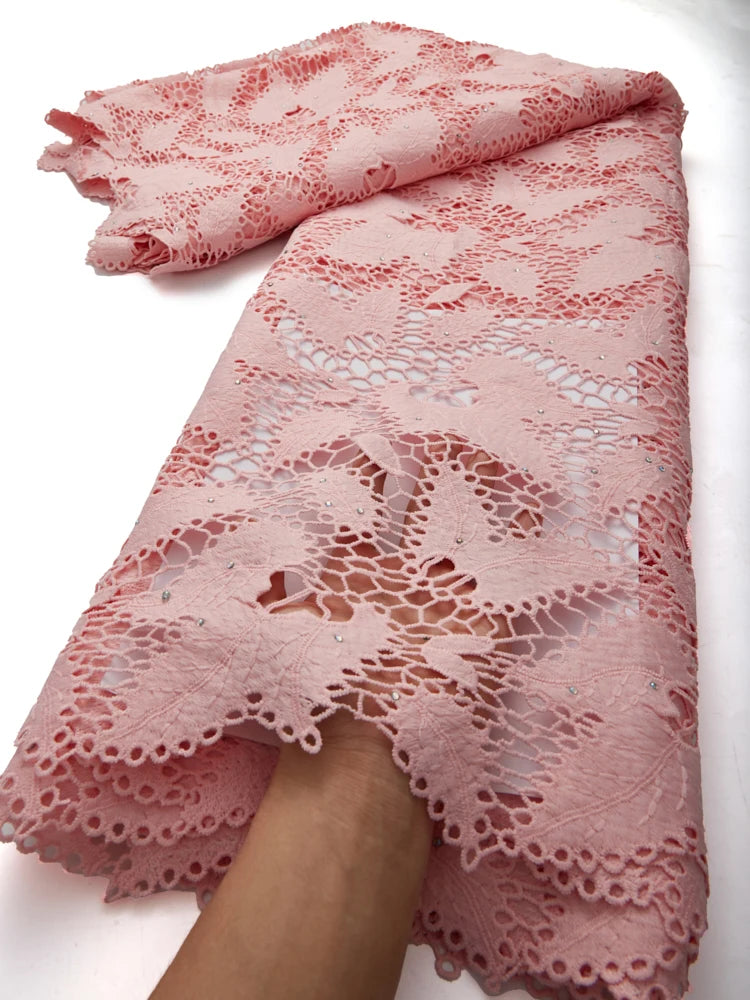 High Quality Water Soluble Embroidery Stones Guipure Cord Lace Fabric