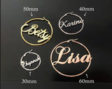 New Stainless Steel Personalized Customize Name Hoop Earrings Jewelry