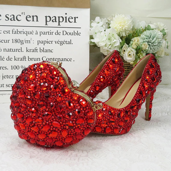 Women wedding shoes with matching bags