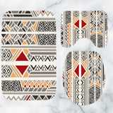 Ethnic Tribal Bohemian Geometric Bathroom Shower Curtain Set