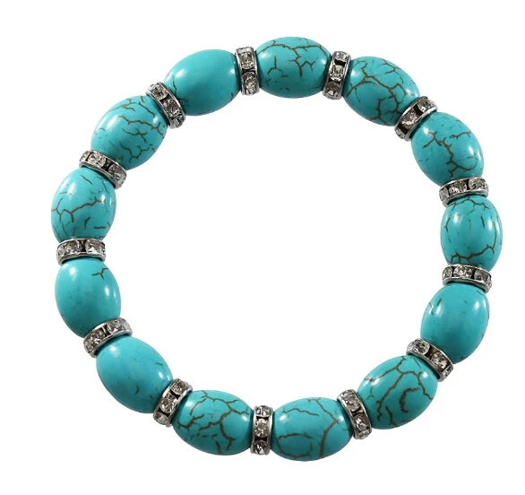 Tribal Ethnic Bohemian Vintage Metal Stone Coin Bracelet