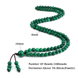 New Natural Green Malachite Stone Beaded Strech Prayer Bracelet