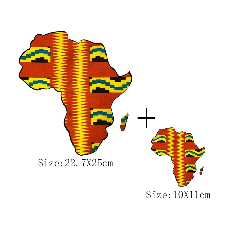 African Map Patches On Clothing