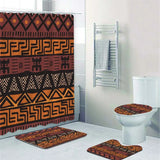 Ethnic Tribal Bohemian Geometric Bathroom Shower Curtain Set