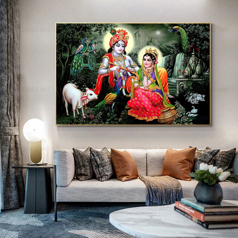 New Radha Krishna Canvas Painting Wall Art