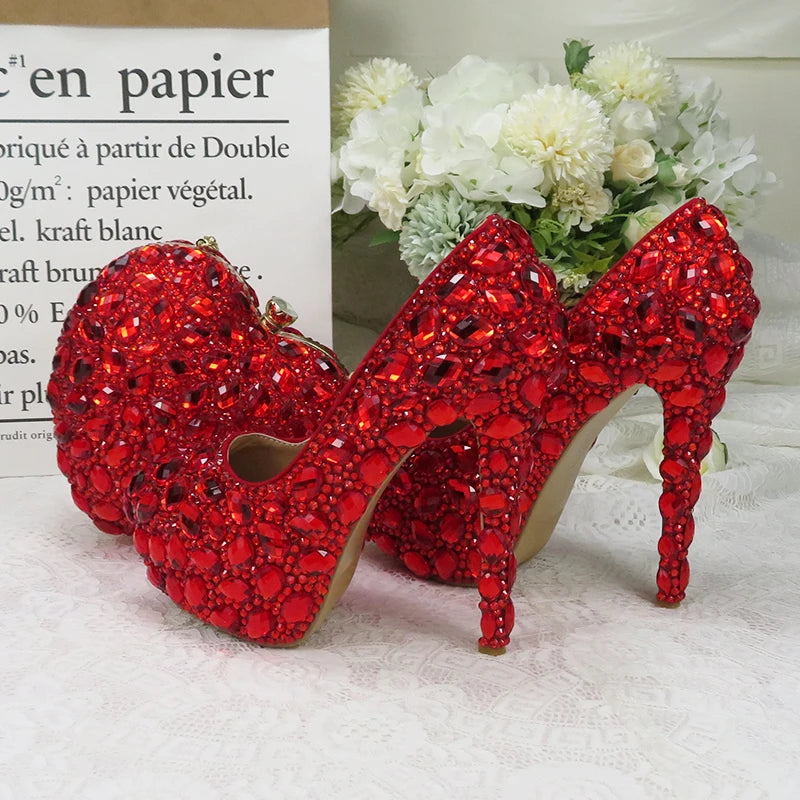 Women wedding shoes with matching bags