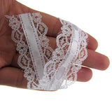 1Roll 20yards 1" White lace ribbon satin ribbon