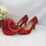 Women wedding shoes with matching bags