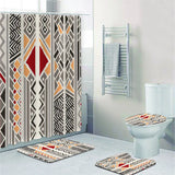 Ethnic Tribal Bohemian Geometric Bathroom Shower Curtain Set