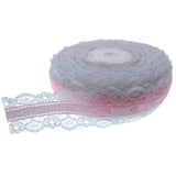 1Roll 20yards 1" White lace ribbon satin ribbon