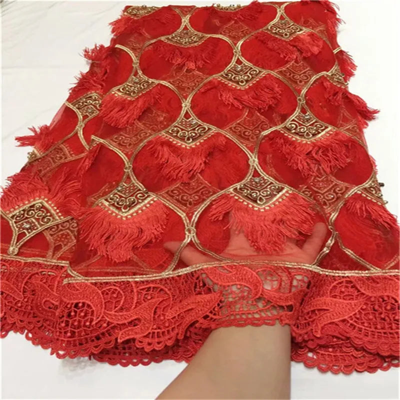 High Quality Nigerian Gilding Lace Fabric