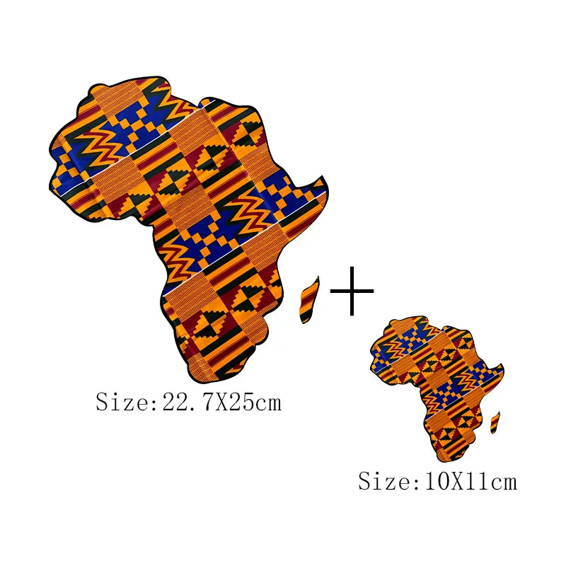 African Map Patches On Clothing