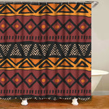 Ethnic Tribal Bohemian Geometric Bathroom Shower Curtain Set