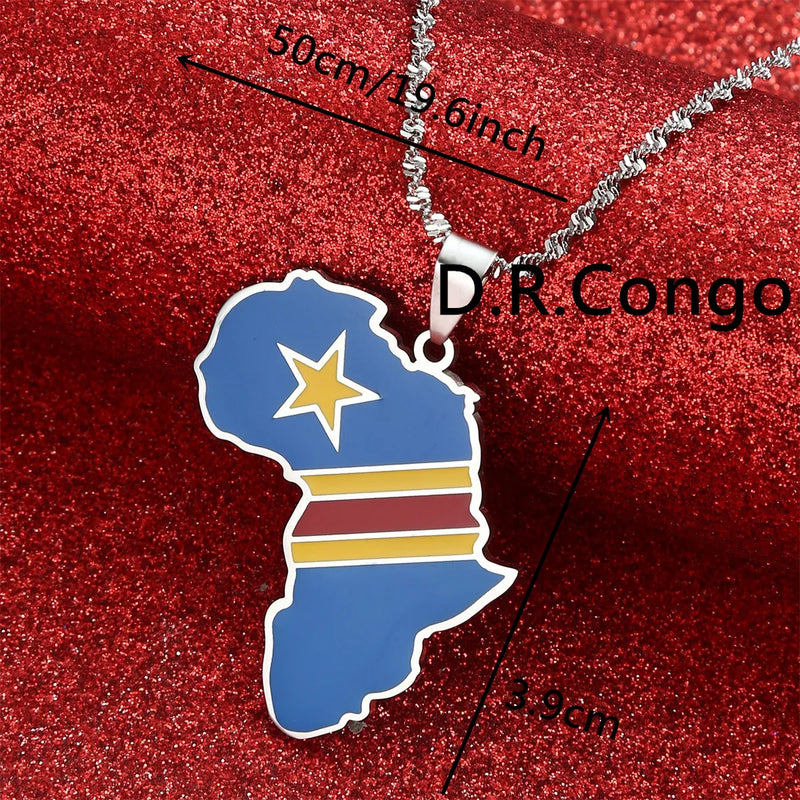 Africa Ghana Nigeria Congo Sudan Somalia Kenya Zambia Liberia Algeria Pendant Necklace