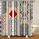 Ethnic Tribal Bohemian Geometric Bathroom Shower Curtain Set