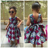 Children V-neck Sleeveless Polyester Printing Dress