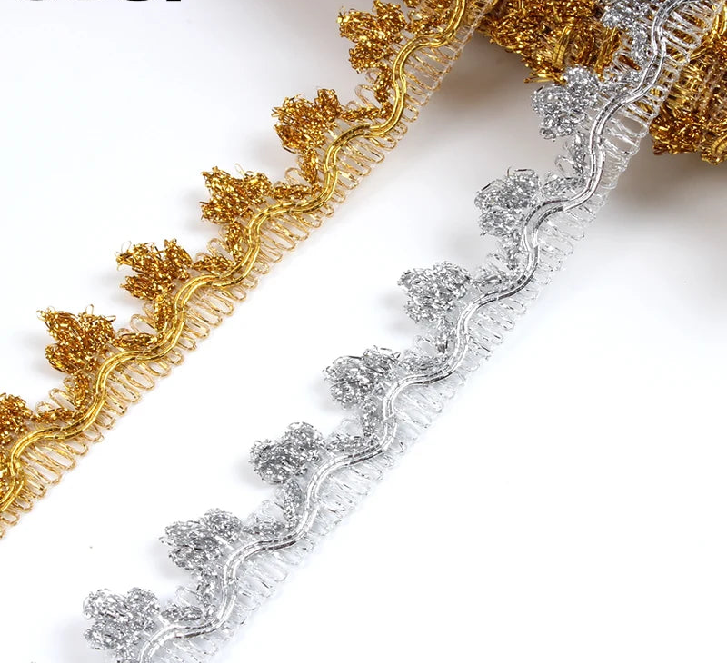 20mm Gold Silve Lace Trims Wedding Party Costume Cloth