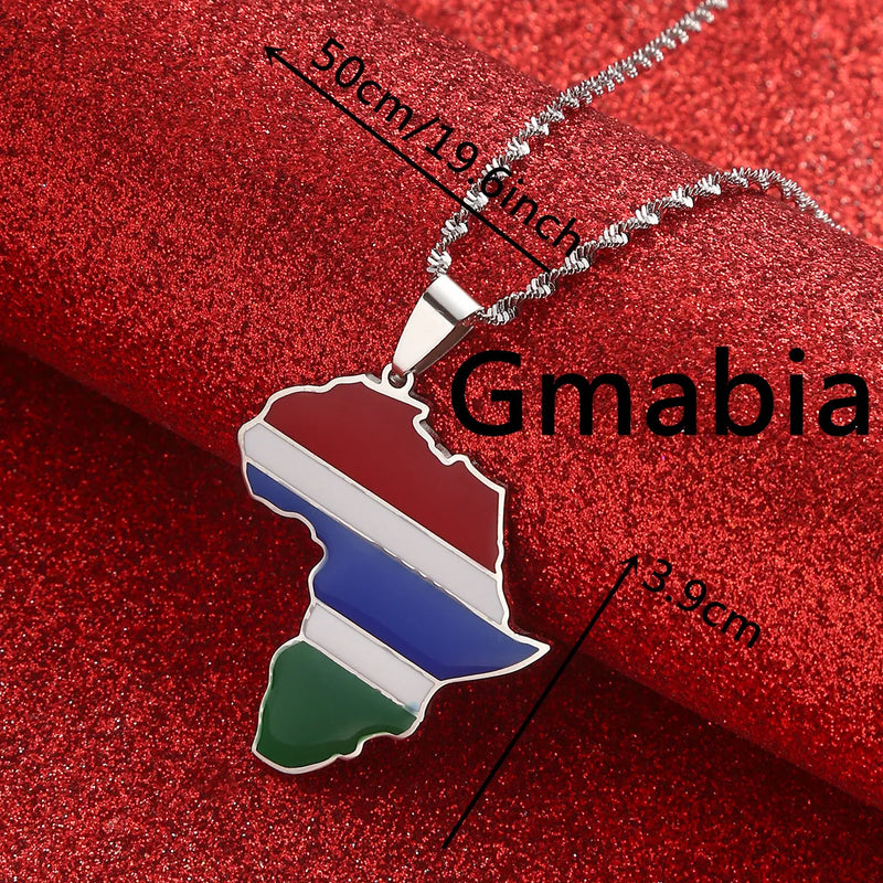 Africa Ghana Nigeria Congo Sudan Somalia Kenya Zambia Liberia Algeria Pendant Necklace