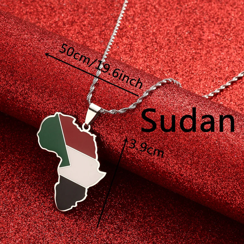 Africa Ghana Nigeria Congo Sudan Somalia Kenya Zambia Liberia Algeria Pendant Necklace