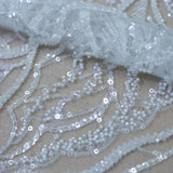 High Quality Beaded Lace Fabric for Wedding Dresses